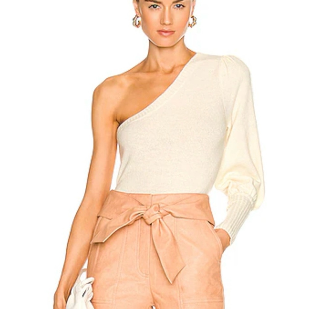 LPA Revolve cream one shoulder sweater NWOT